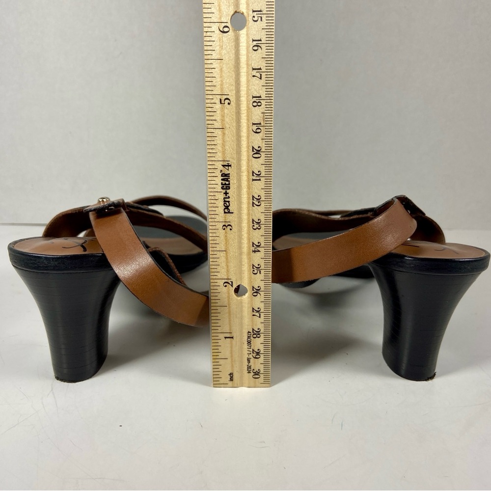 Brighton Black and Brown Heels with Decorative Metal Detail - Picture 8 of 12